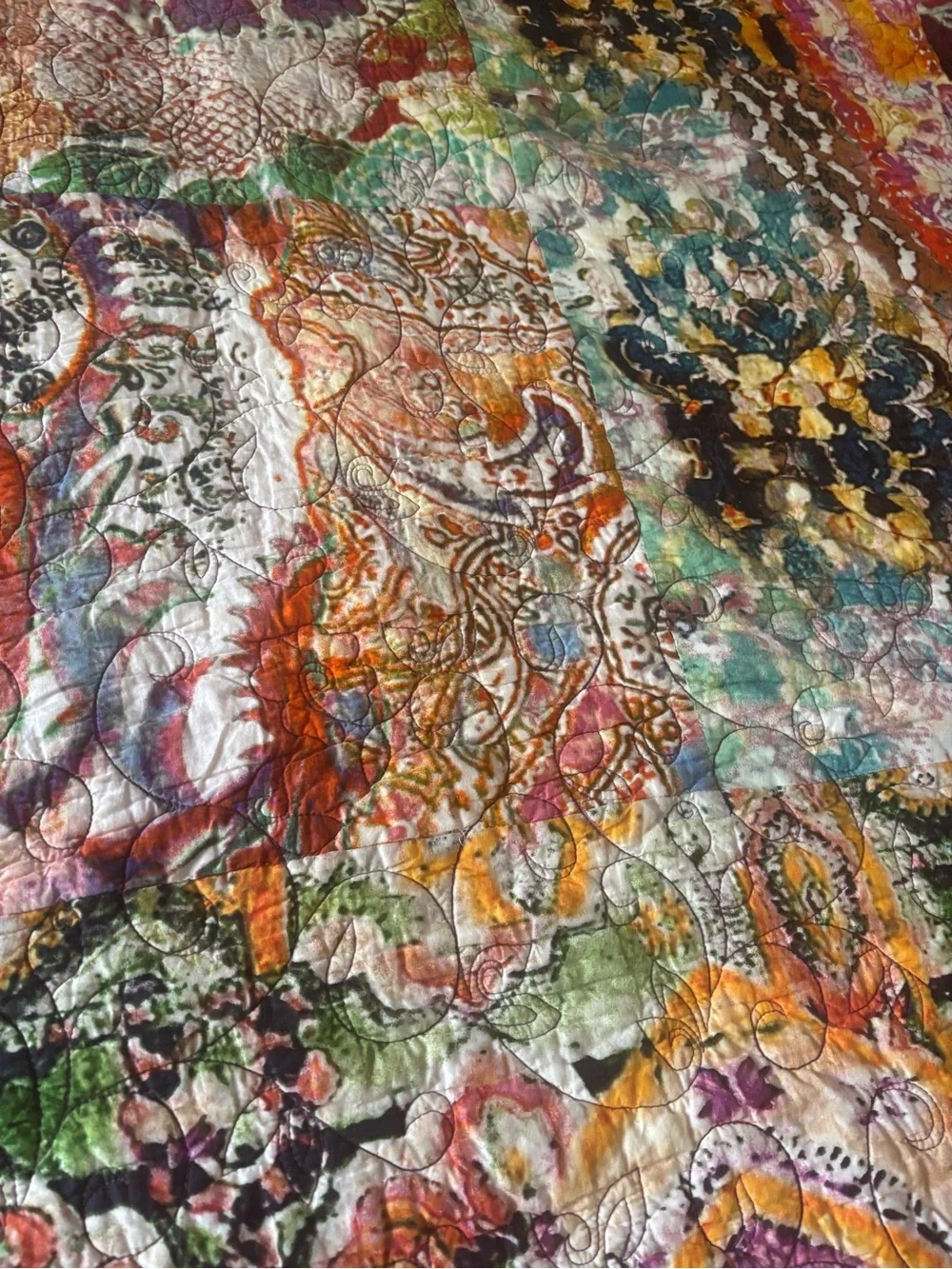 Poetic Wanderlust Patchwork Quilt Full Size GUC boho